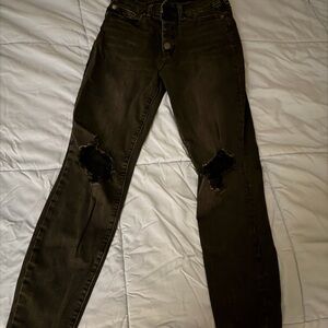 GAP High Rise Black Distressed Women Jeggings